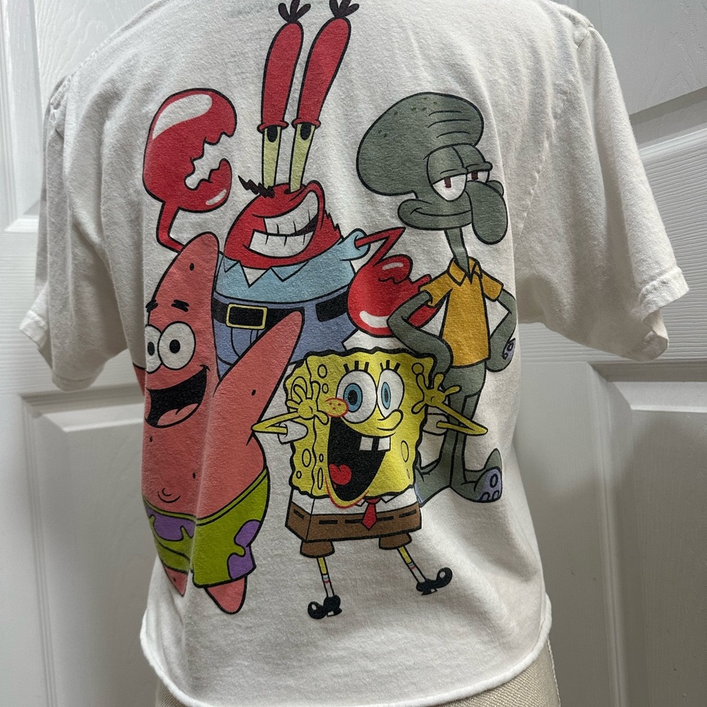Nickelodeon Sponge Bob White Graphic T-Shirt size M - Picture 3 of 7